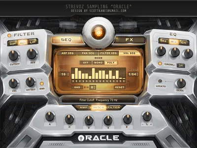 "Oracle" Hybrid Kontakt Library design gui hi tech interface kontakt library plugin scifi ui user ux vst