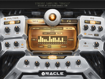 "Oracle" Hybrid Kontakt Library design gui hi tech interface kontakt library plugin scifi ui user ux vst