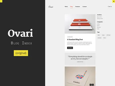Ovari - Blog Index Page blog bold clean journal list mstrends news ovari post formats sidebar simple wordpress