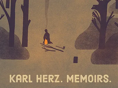 Memoirs book cover fire forest illustration loneliness texture trees