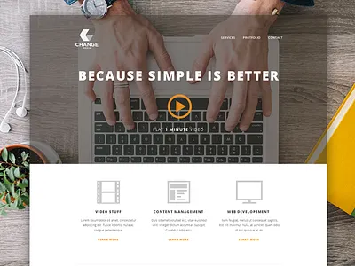 Home page design for media agency branding clean creative design homepage orange project ui ux web design white