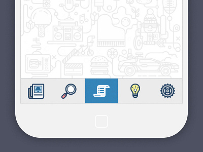 App Toolbar Icons animation app bulb feed gif icon ios news search settings simple