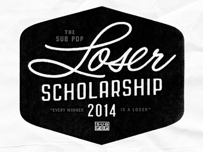 Sub Pop Loser Scholarship 2014 custom type logo sub pop text type typography