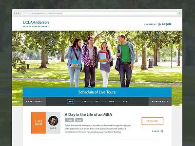 Live Guide - UCLA calendar education flat guide hero landing live tour university