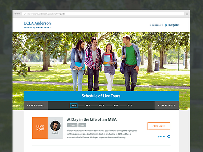 Live Guide - UCLA calendar education flat guide hero landing live tour university