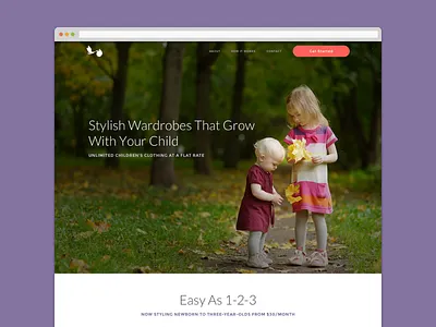 chillbaby refresh branding design landing page lato long scroll montserrat ui web web design