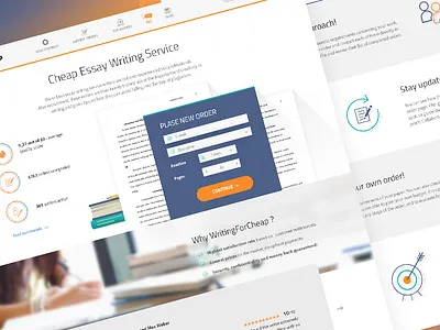 Landing page custom icons landing page paper review service ui user ux web writer