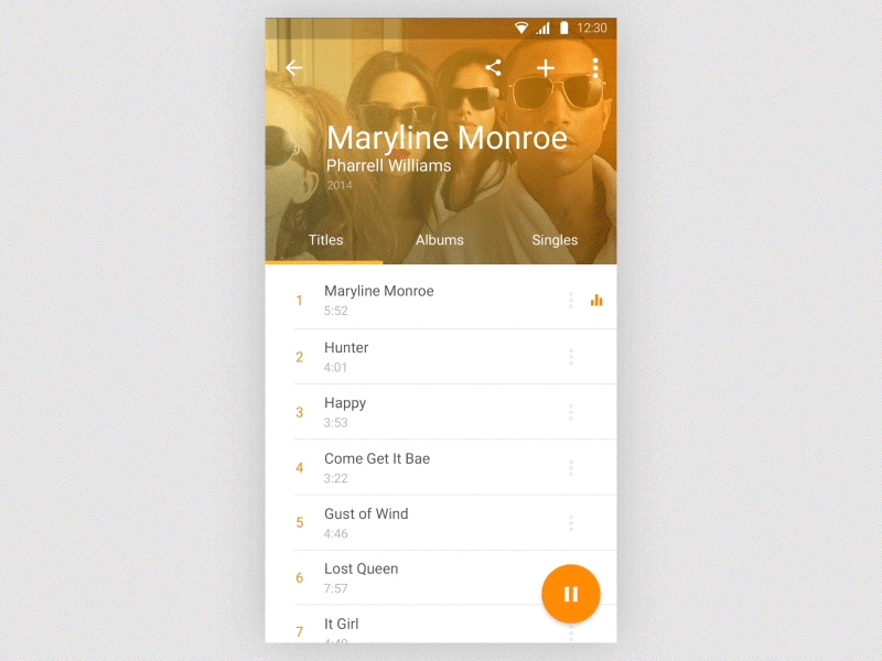 Player Interaction - Material Design android design flat interaction lollipop material player
