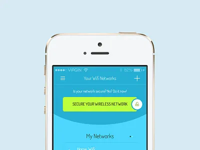 Freebie: Wifi Network List app app button delete free invite list manage network psd secure wifi