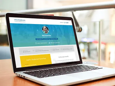 Profile Screen calendar education flat guide hero landing live mba tour ucla university