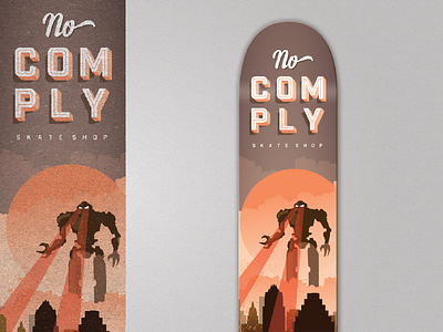 No Comply Skate Shop Design attack austin capitol downtown robot skate skateboard texas