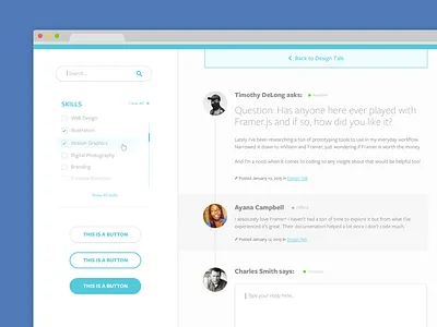 Brain Dump button checkbox forum sketch 3 ui web design