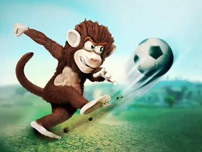 Zbrush Monkey Banner animation art game game art maya photoshop rigging zbrush