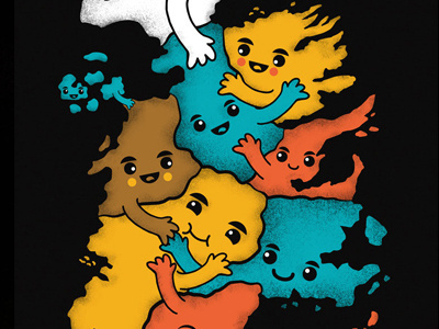 Hugging it out in Westeros part 2 continent faces game of thrones happy illustration map westerns