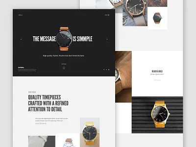 Watches Layout clean design landing layout minimal navigation slider typography ui watch web website
