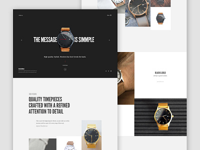 Watches Layout clean design landing layout minimal navigation slider typography ui watch web website