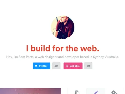 My personal site basic circular dribbble fabric.css homepage personal site plain portfolio