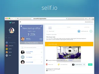 Sellf on the web! business crm dropbox iphone mobile app mockup note sellf ui web webapp website