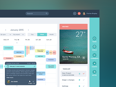 Task Management App app application calendar dashboard flat icons interface minimal ui ux web webdesign