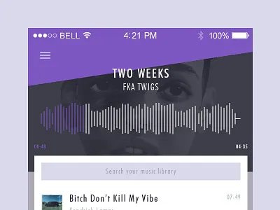 Music Player: Playlist app audio flat music player ui