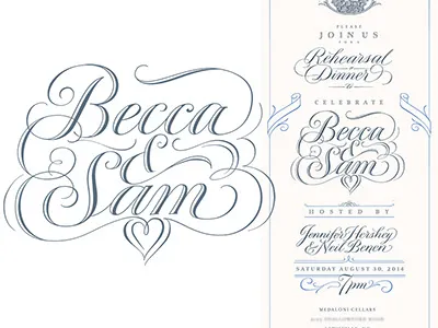 Bride & Groom logo calligrapher letter artist letterarts scribe