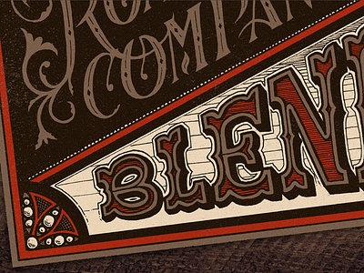 Austin Roasting Company - House Blend coffee custom handmade label lettering roasting saloon type typography vintage western