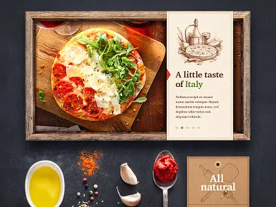 Pizzeria background design illustration navigation pizza site sketch typography web