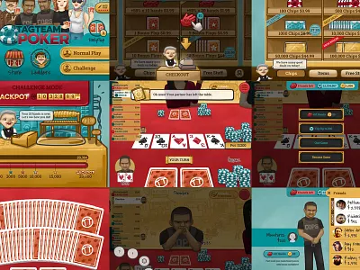 Tag Team Poker art design illustration tagteamgames tagteampoker ui