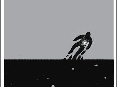 I Am The Cosmos screen-print black cosmos figure illustration screen print screenprint silver space vector