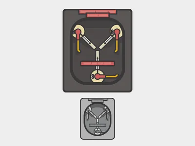 Time Travel back to the future flux capacitor icon illustration time travel