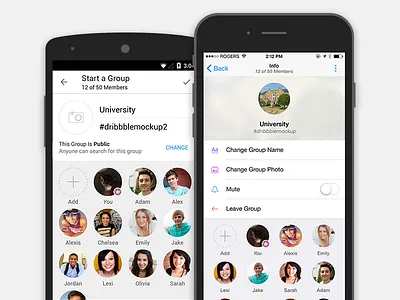 Public Groups admin groups hashtag kik messenger mute public
