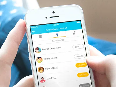 Invite Friends add friend blue find friend flat friends invite invite friends ios 8 iphone 6 search ui ux