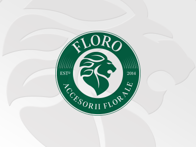 Floro floral floro flowers leafs lion logo