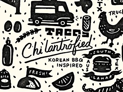 Mural Concept austin chilantro drew lakin hand drawn illustration mural texas