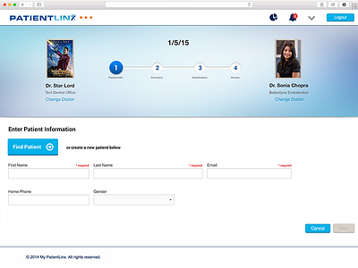 Patient Linx App & UI dentist doctor healthcare medical patient linx ui ux