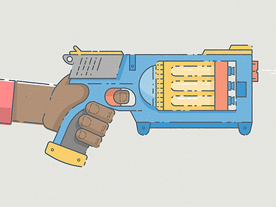 It's all fun and games... gun hand illustration nerf stroke