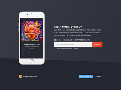 Listen to This landing page app dark ios iphone landing page landingpage mobile modern responsive skew ui