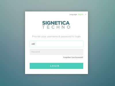 Signetica Login application desktop finance flat login ui ux web