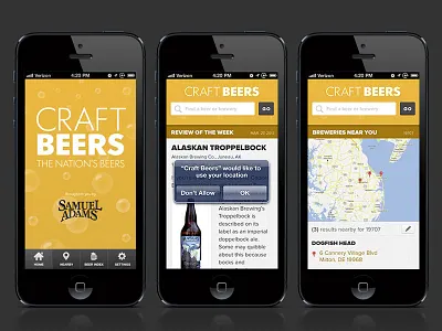 Concept for craft beers app app beer mobile samuel adams