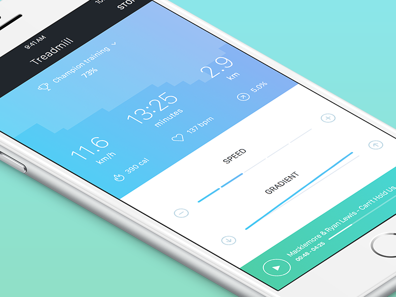 Gym Treadmill App app champion fitness gradient gym run running speed treadmill