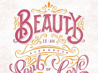 Beauty flourish hand lettering handlettering lettering texture typography vintage