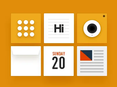 Theme Exploration calendar camera contact design folder game icon news note setting theme ui