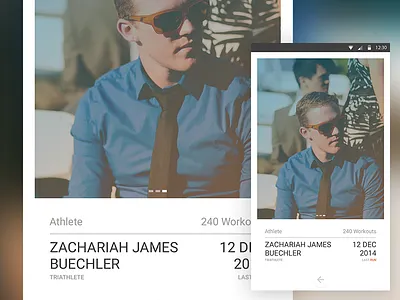 Athlete Profile android athlete currency palette api photo polaroid profile user details workouts