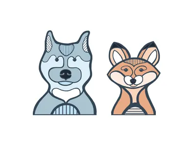 Characters #1 animals colors dog fox line new york pastel pattern start up