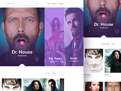 Web for online serials fresh header imdb layout movie player refresh serials ui web web design