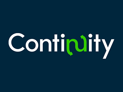 New Continuity logo blue green logo redesign tech vector