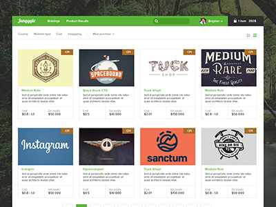Jungggle basket clean style company e commerce ecommerce flat design green design jungle offer price shares ux