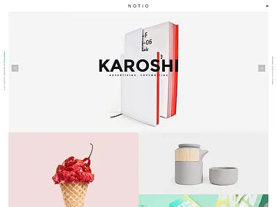 Notio agency clean creative grid modern portfolio psd theme wordpress