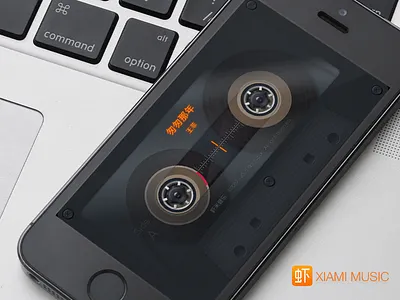 Xiami Music player skin app black ios music phone ui
