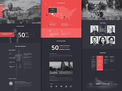 Ironman course dark home landing menu proposal sponseasy sponsorship sport template ui ux